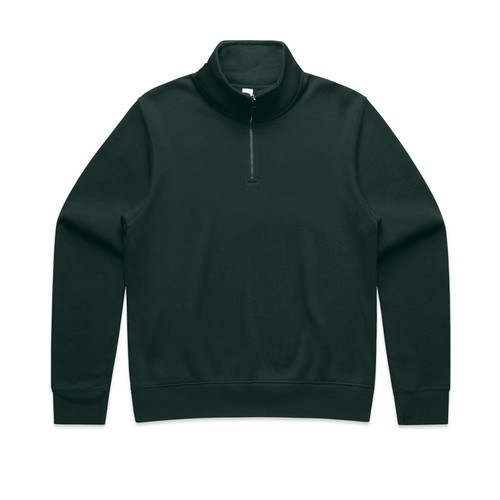 PINE GREEN wo's-stencil-half-zip-crew-pinegreen
